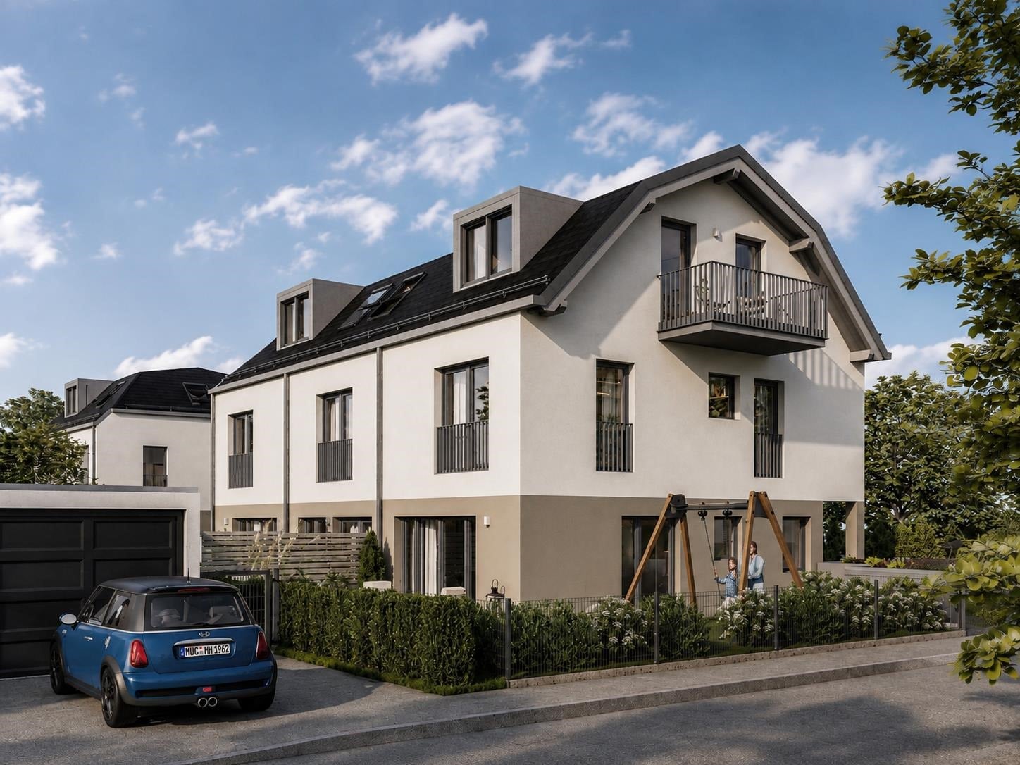 Urban wohnen, ruhig leben: Grundstück für ein modernes Reihenhaus in Waldtrudering, 81827 München, Reihenmittelhaus