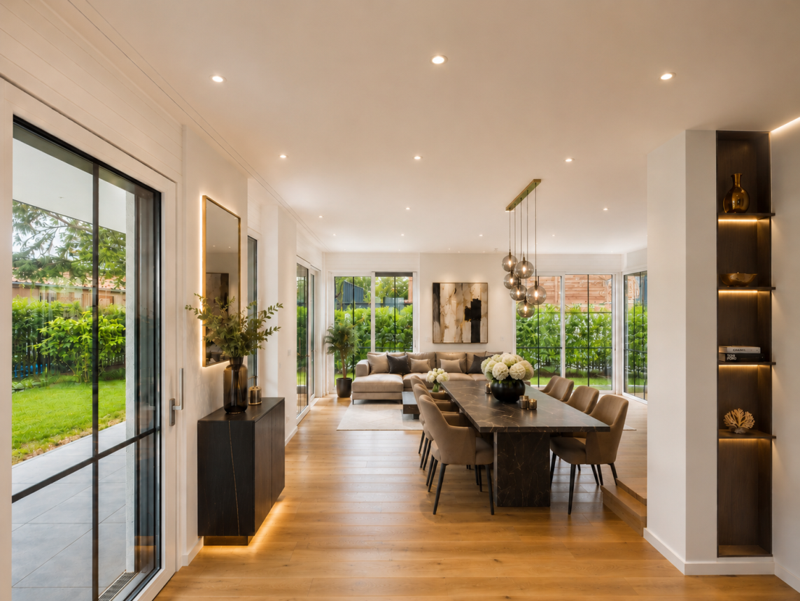 Exklusives Neubau-Einfamilienhaus mit sonnigem Garten, Hobbybereich & 3 Tief-garagenstellplätzen, 82064 Straßlach-Dingharting, Einfamilienhaus