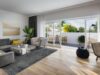 KfW-Förderfähiges Wohnen mit Gartenblick: Stilvolle 2-Zimmer-Wohnung mit Südbalkon - Wohn- und Esszimmer Muster