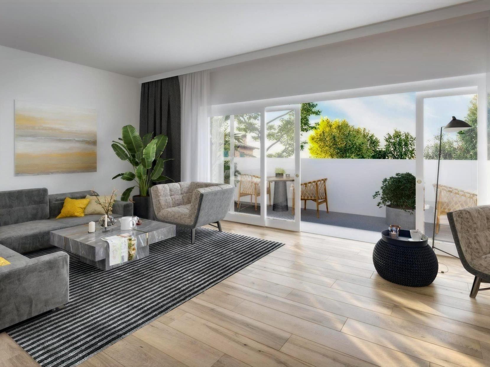 KfW-Förderfähiges Wohnen mit Gartenblick: Stilvolle 2-Zimmer-Wohnung mit Südbalkon, 81373 München, Etagenwohnung